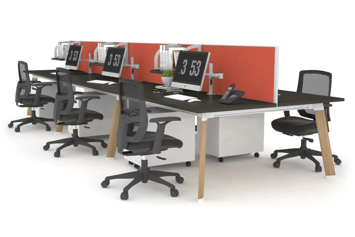 Switch - 6 Person Workstation Wood Imprint Frame [1800L x 800W with Cable Scallop]