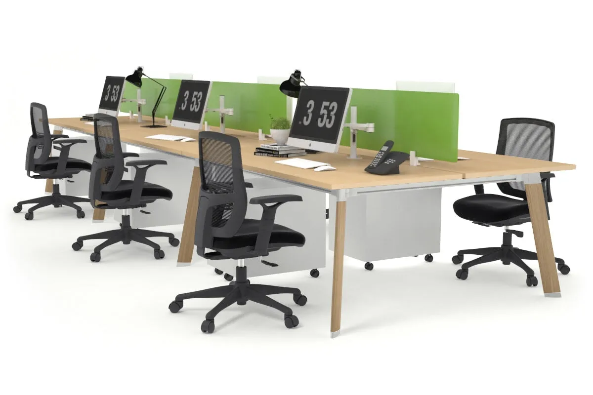 Switch - 6 Person Workstation Wood Imprint Frame [1800L x 800W with Cable Scallop]