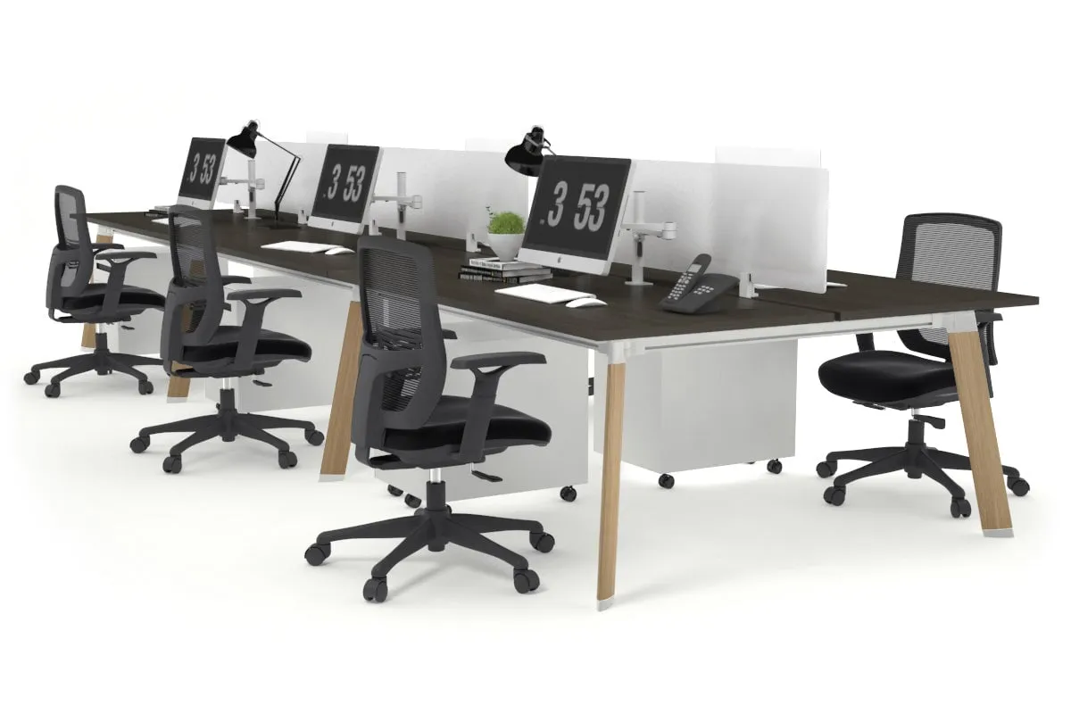 Switch - 6 Person Workstation Wood Imprint Frame [1800L x 800W with Cable Scallop]