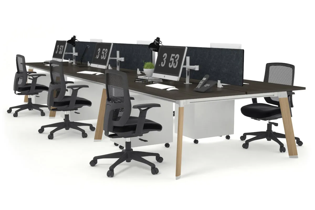Switch - 6 Person Workstation Wood Imprint Frame [1800L x 800W with Cable Scallop]