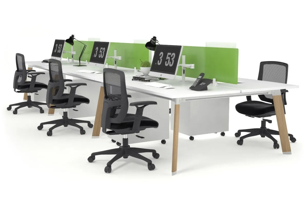 Switch - 6 Person Workstation Wood Imprint Frame [1800L x 800W with Cable Scallop]