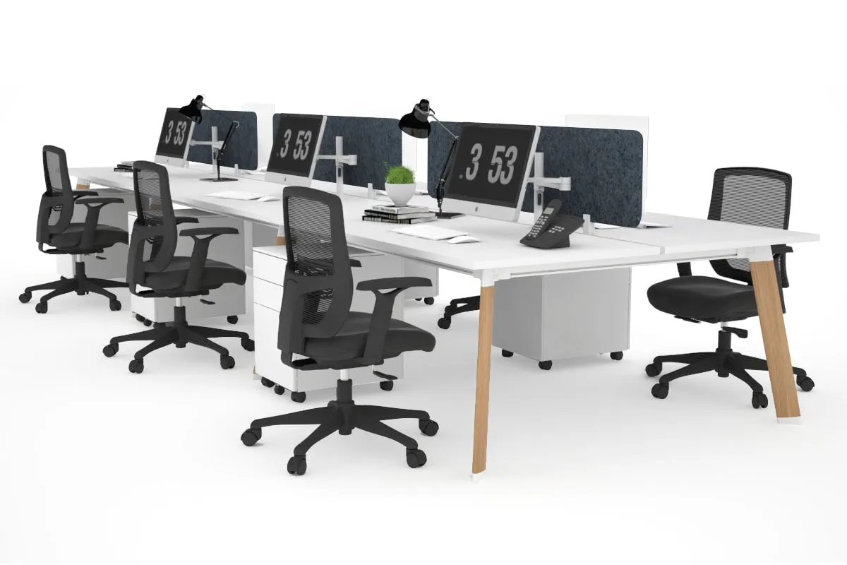 Switch - 6 Person Workstation Wood Imprint Frame [1800L x 800W with Cable Scallop]