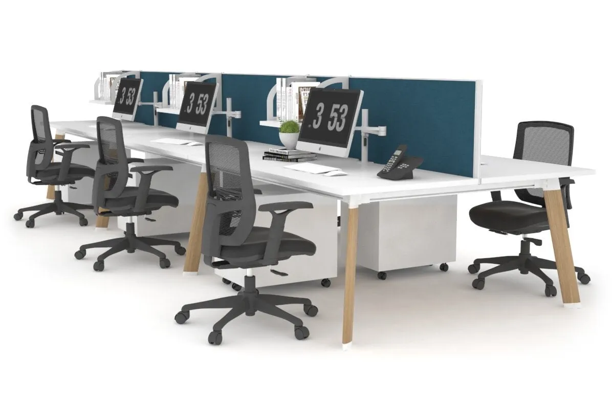 Switch - 6 Person Workstation Wood Imprint Frame [1800L x 800W with Cable Scallop]