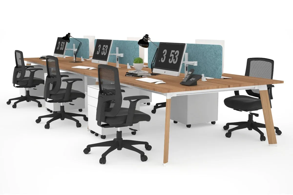 Switch - 6 Person Workstation Wood Imprint Frame [1800L x 800W with Cable Scallop]