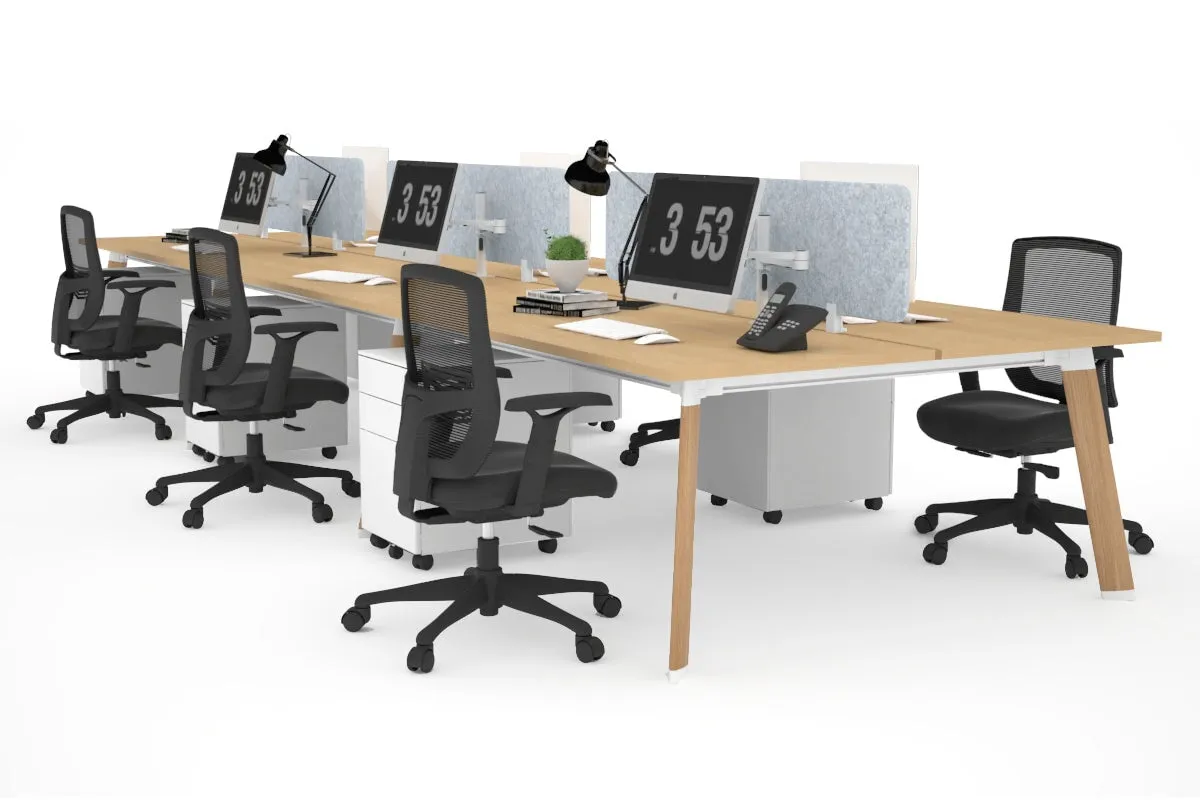 Switch - 6 Person Workstation Wood Imprint Frame [1800L x 800W with Cable Scallop]