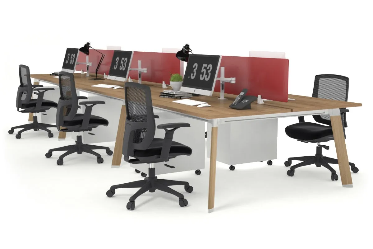 Switch - 6 Person Workstation Wood Imprint Frame [1800L x 800W with Cable Scallop]