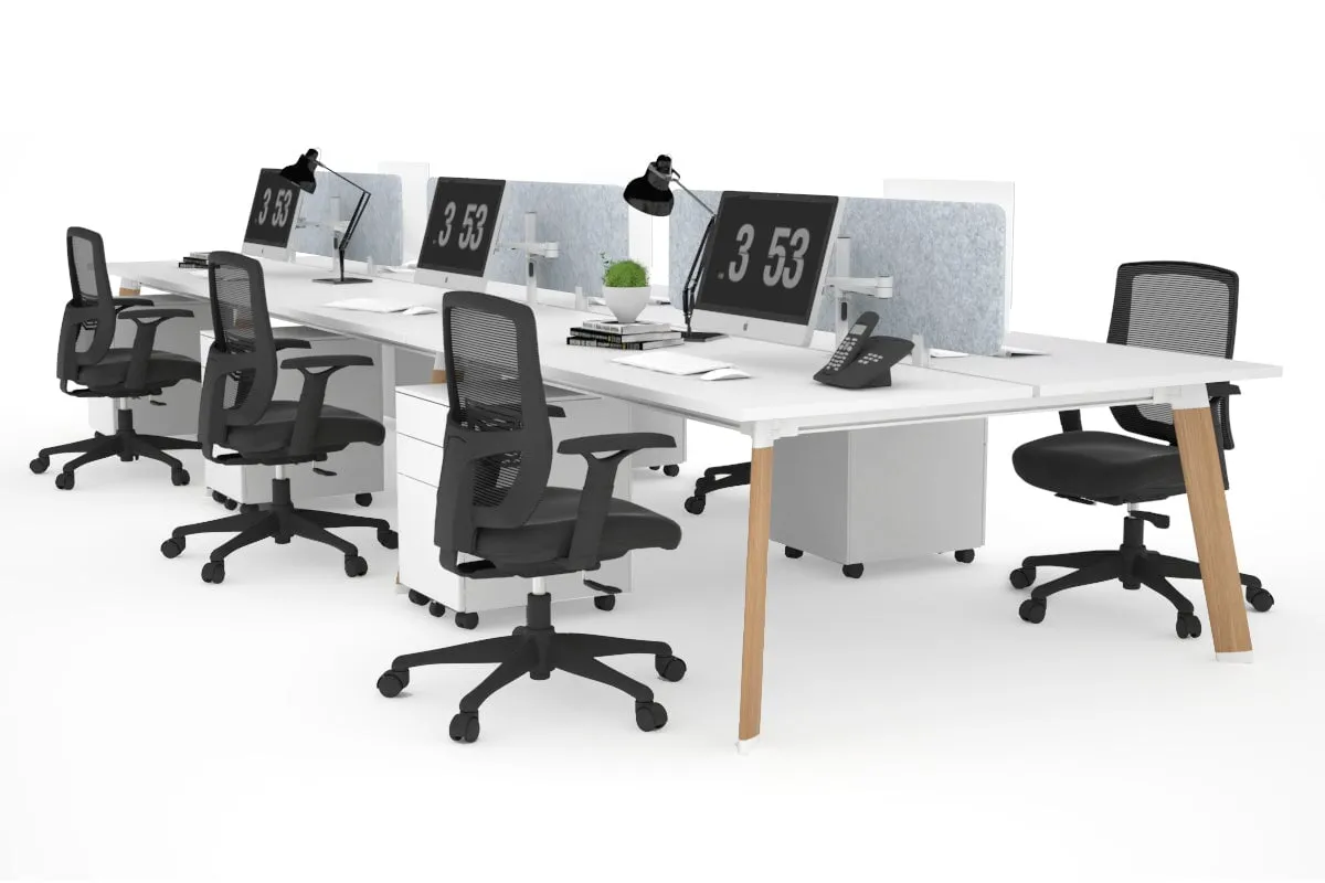 Switch - 6 Person Workstation Wood Imprint Frame [1800L x 800W with Cable Scallop]