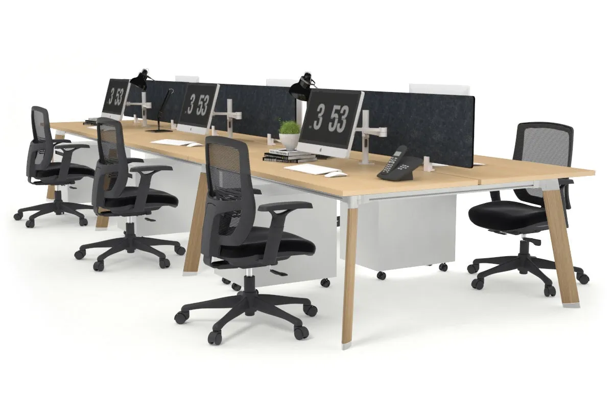 Switch - 6 Person Workstation Wood Imprint Frame [1800L x 800W with Cable Scallop]