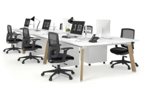Switch - 6 Person Workstation Wood Imprint Frame [1800L x 800W with Cable Scallop]