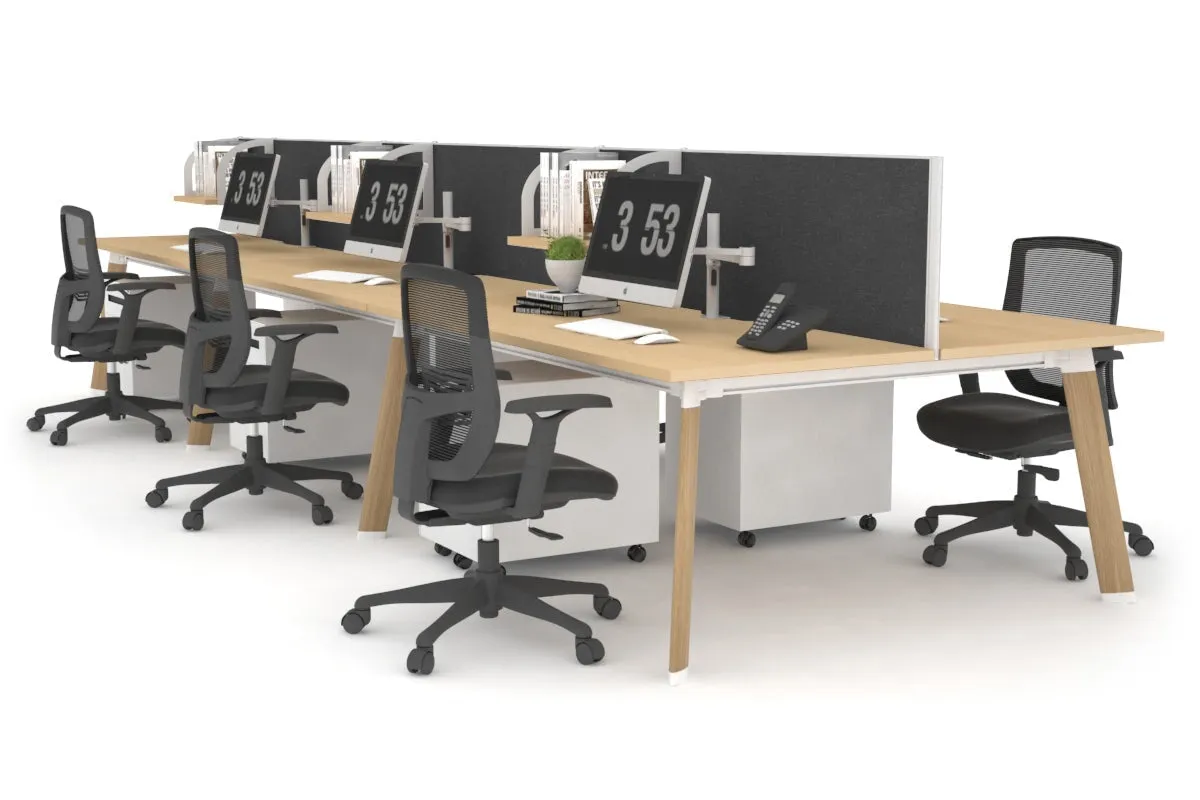 Switch - 6 Person Workstation Wood Imprint Frame [1800L x 800W with Cable Scallop]
