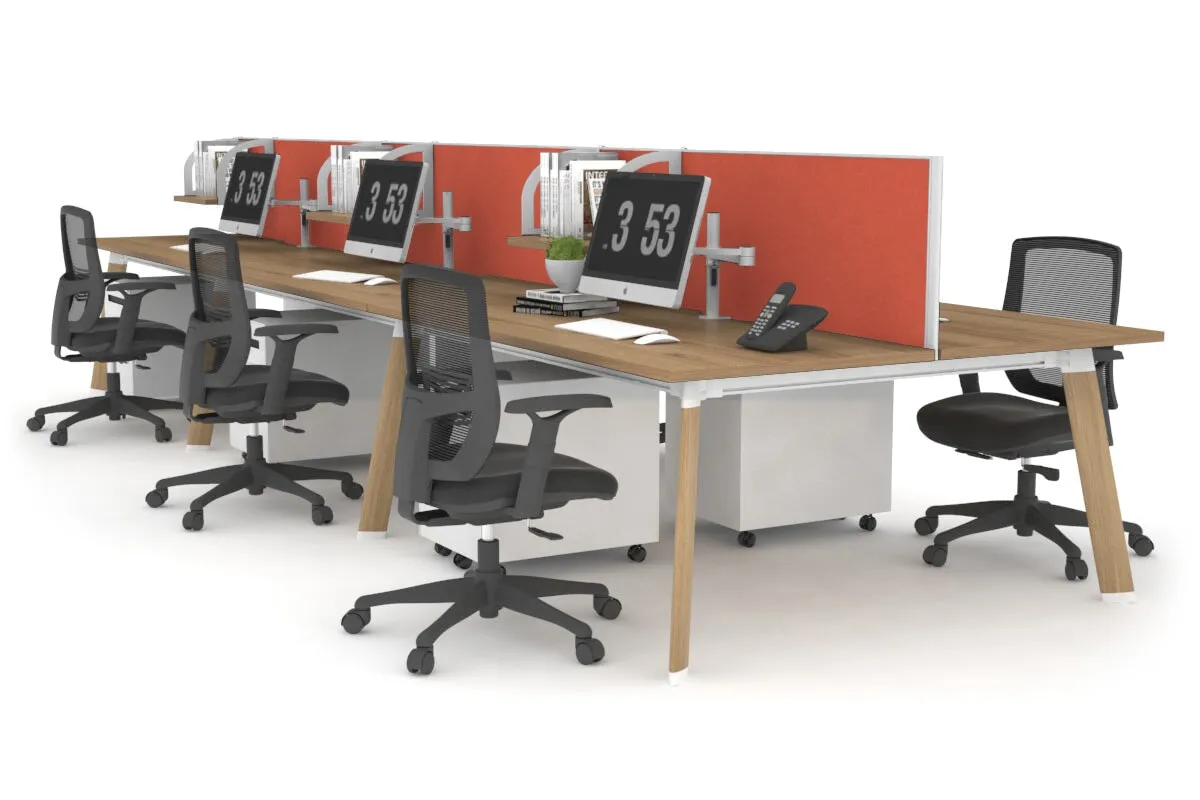 Switch - 6 Person Workstation Wood Imprint Frame [1800L x 800W with Cable Scallop]