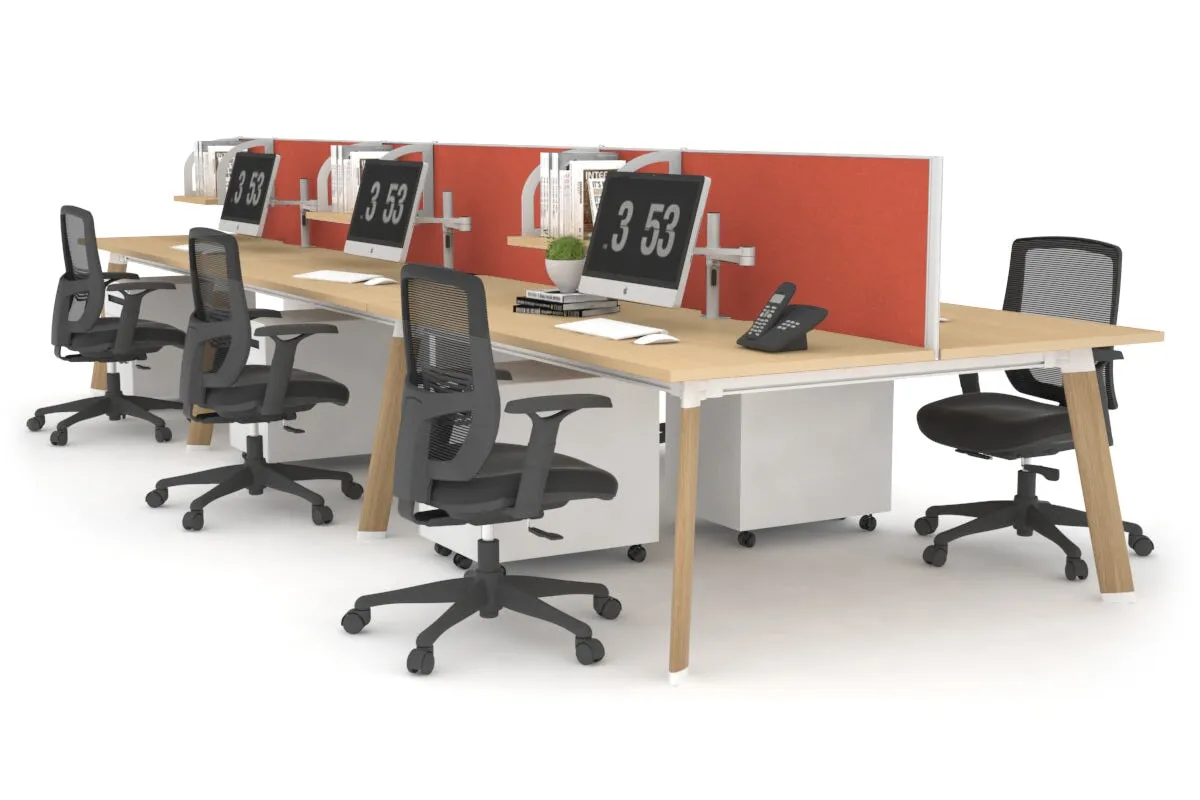 Switch - 6 Person Workstation Wood Imprint Frame [1800L x 800W with Cable Scallop]