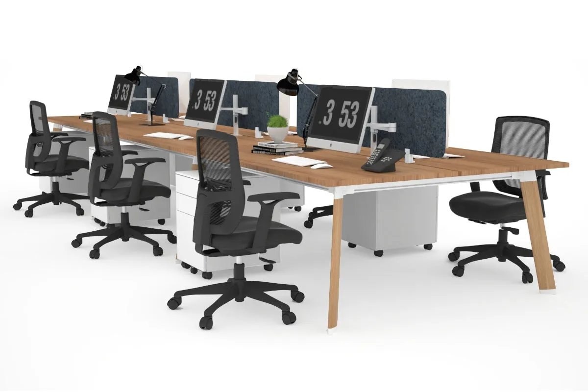 Switch - 6 Person Workstation Wood Imprint Frame [1800L x 800W with Cable Scallop]