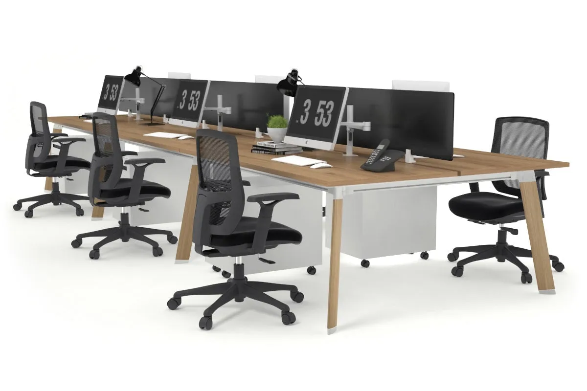 Switch - 6 Person Workstation Wood Imprint Frame [1800L x 800W with Cable Scallop]