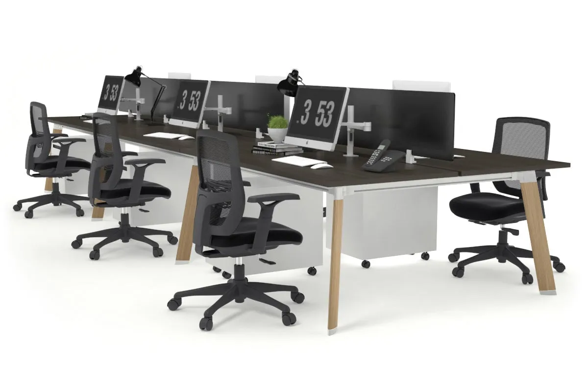 Switch - 6 Person Workstation Wood Imprint Frame [1800L x 800W with Cable Scallop]