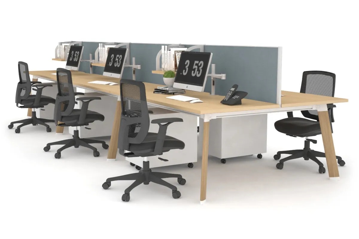 Switch - 6 Person Workstation Wood Imprint Frame [1800L x 800W with Cable Scallop]