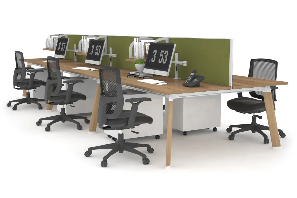 Switch - 6 Person Workstation Wood Imprint Frame [1800L x 800W with Cable Scallop]