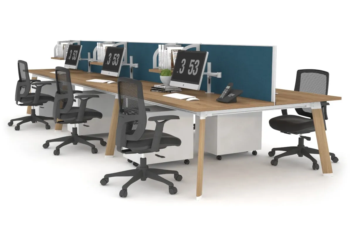 Switch - 6 Person Workstation Wood Imprint Frame [1800L x 800W with Cable Scallop]