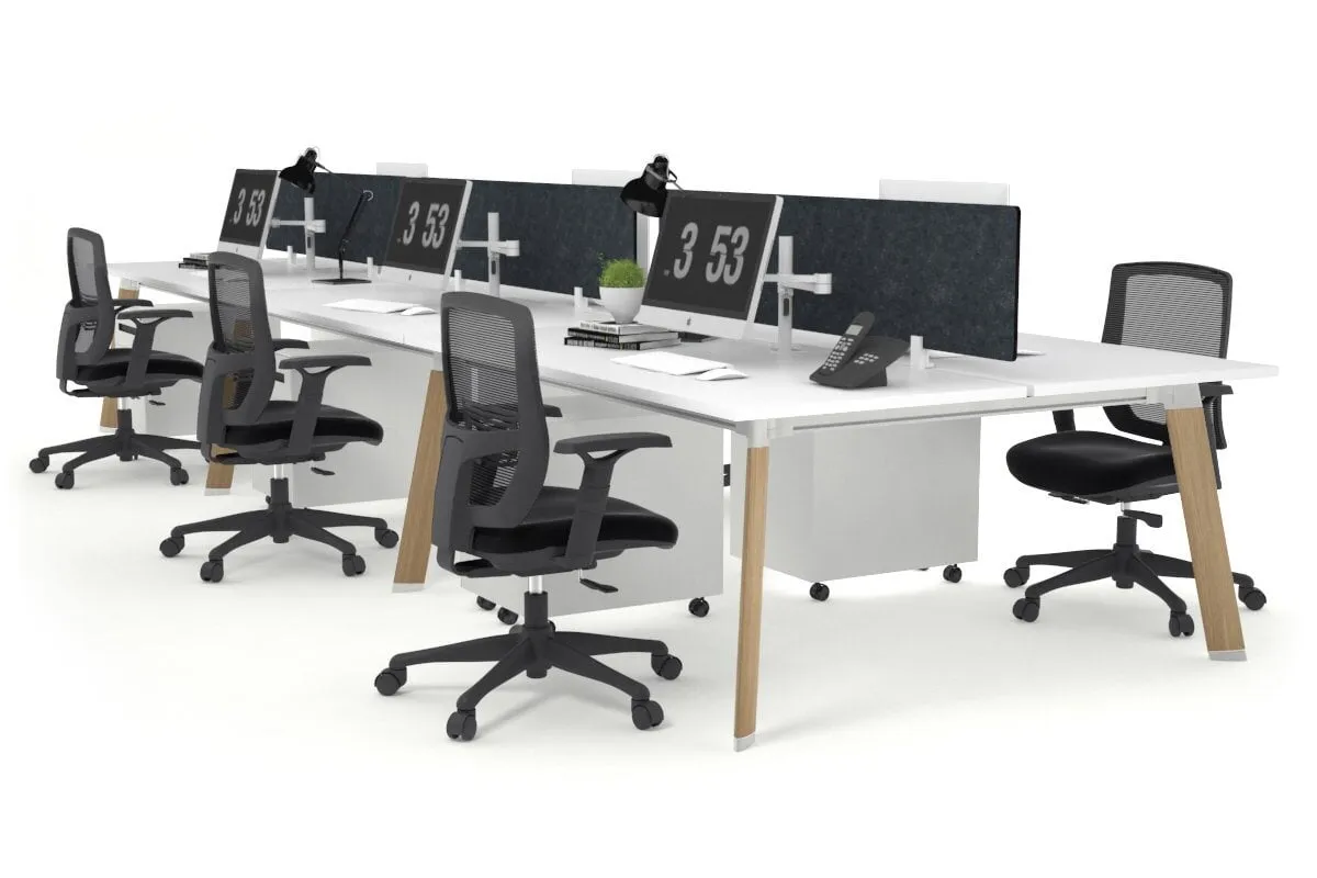 Switch - 6 Person Workstation Wood Imprint Frame [1800L x 800W with Cable Scallop]