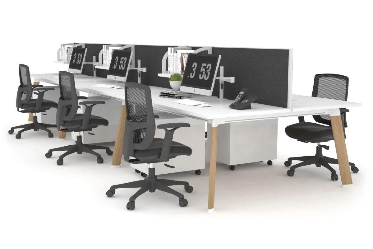 Switch - 6 Person Workstation Wood Imprint Frame [1800L x 800W with Cable Scallop]