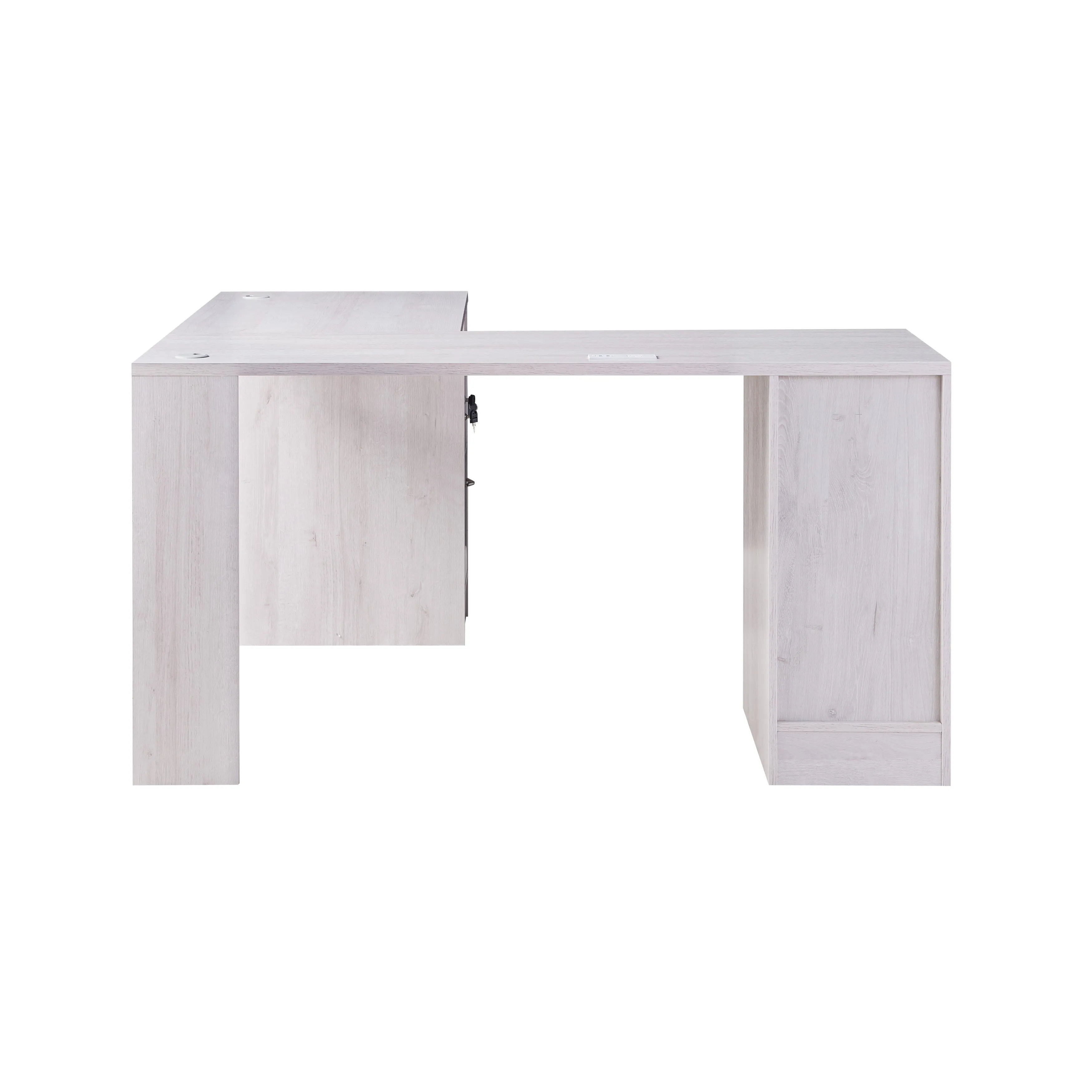 Swivler Transitional 59" L-Shaped Computer Desk with USB Ports