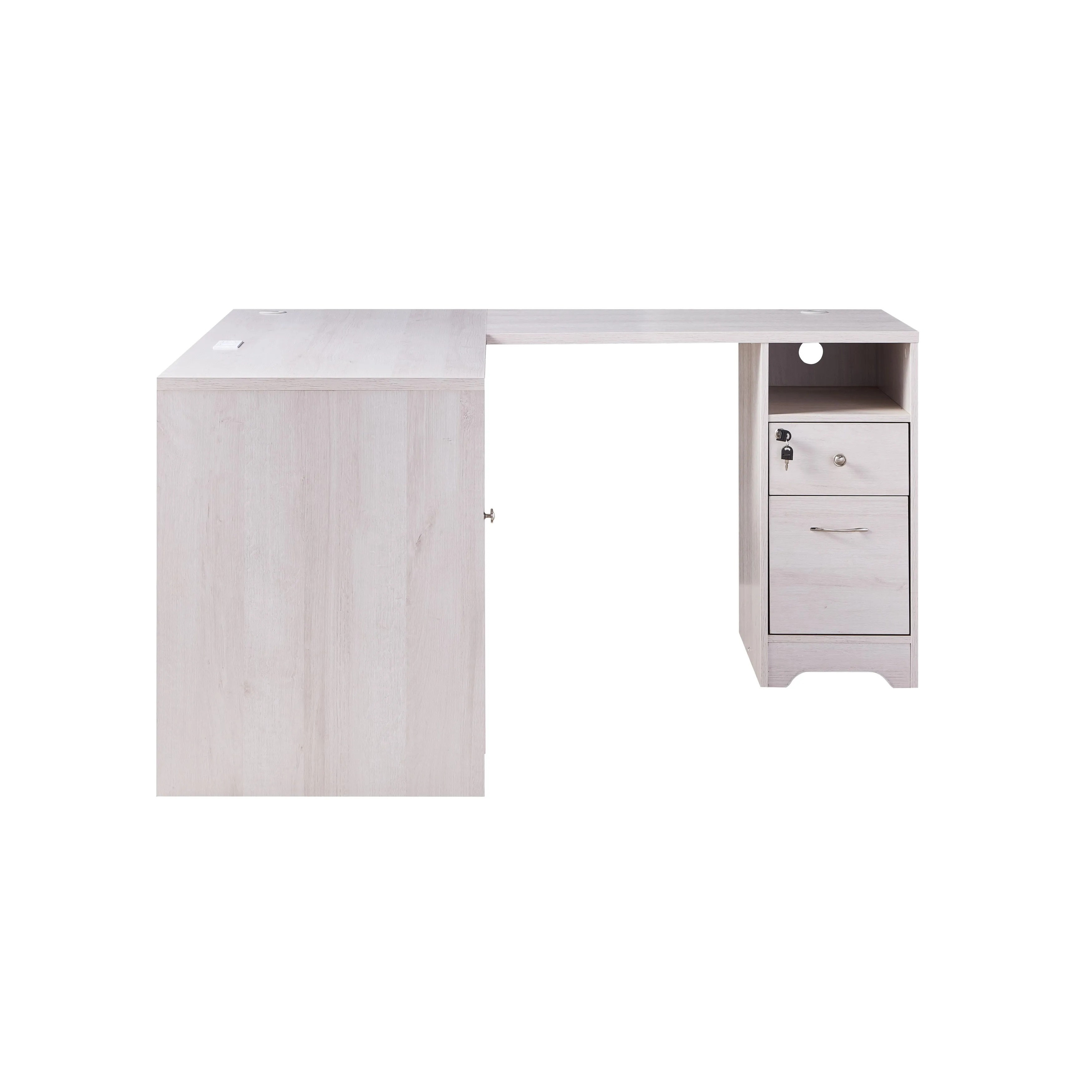 Swivler Transitional 59" L-Shaped Computer Desk with USB Ports
