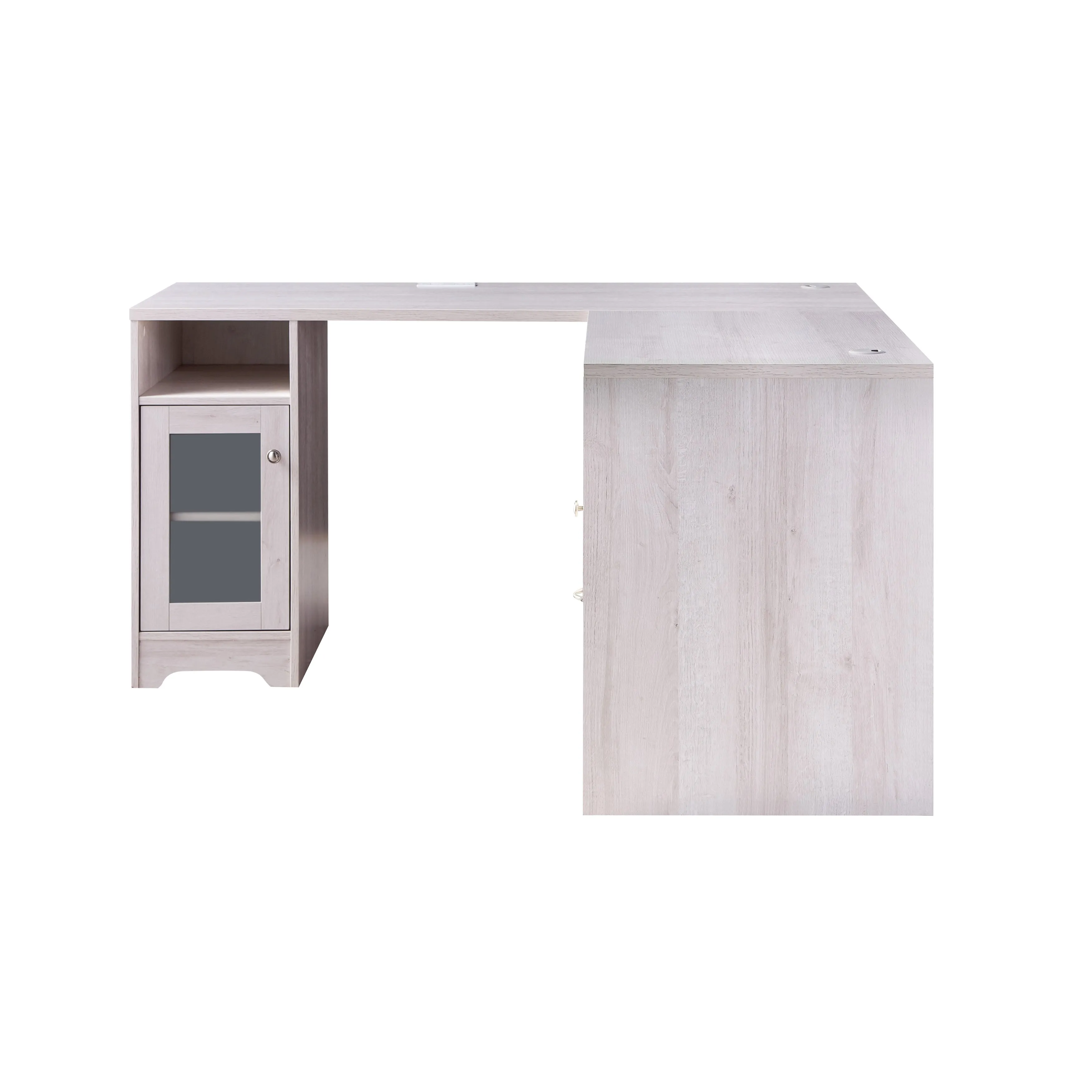 Swivler Transitional 59" L-Shaped Computer Desk with USB Ports