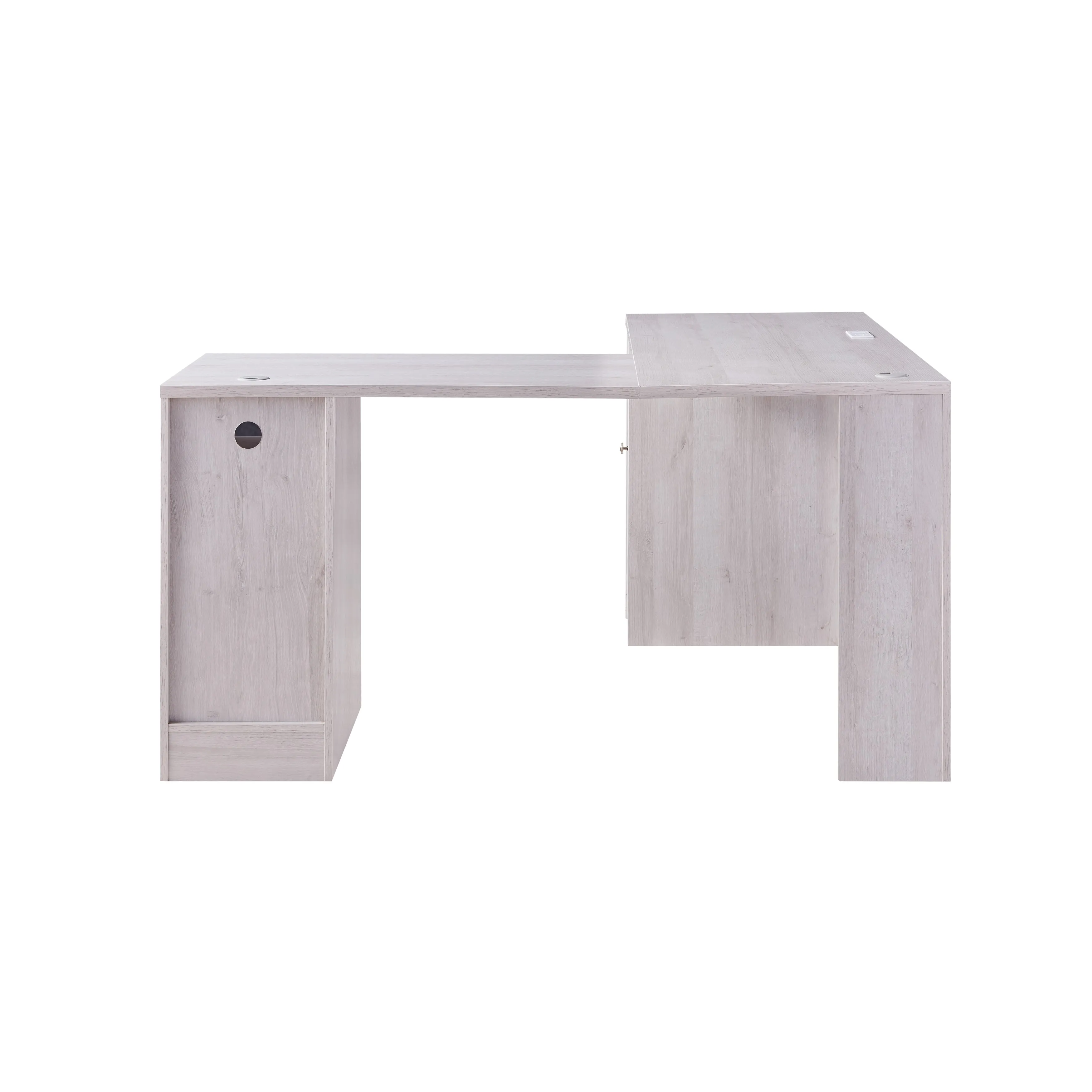 Swivler Transitional 59" L-Shaped Computer Desk with USB Ports