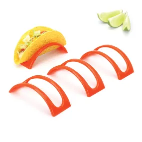 Taco Holder Red Plastic Stackable Stands Hold Hard Or Soft Shell Tacos Set