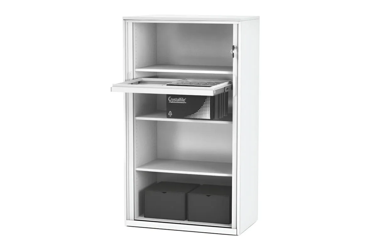 Tambour Sliding Door Storage Cabinet Metal [1325H x 900W]