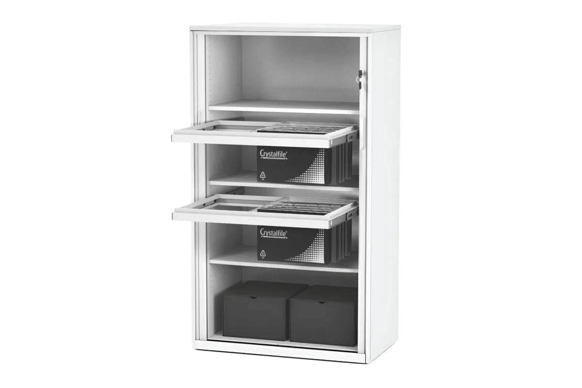 Tambour Sliding Door Storage Cabinet Metal [1325H x 900W]