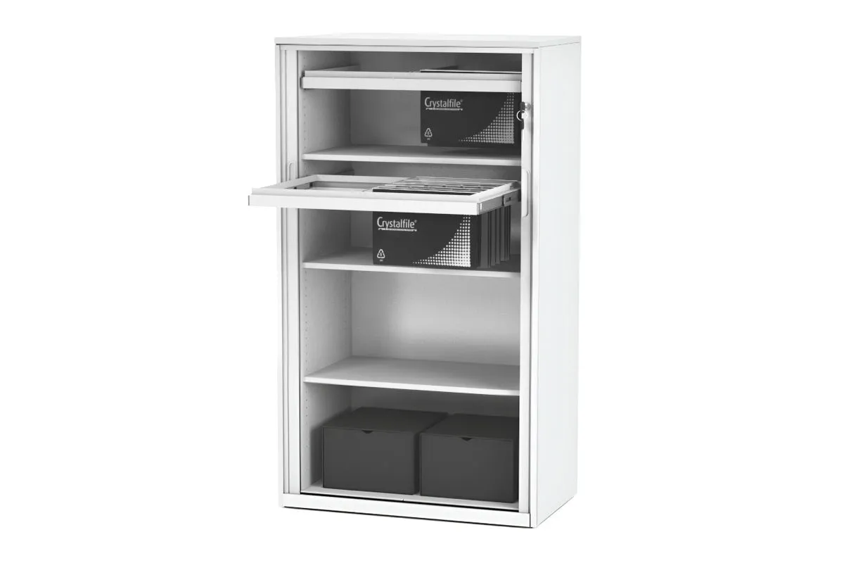 Tambour Sliding Door Storage Cabinet Metal [1325H x 900W]