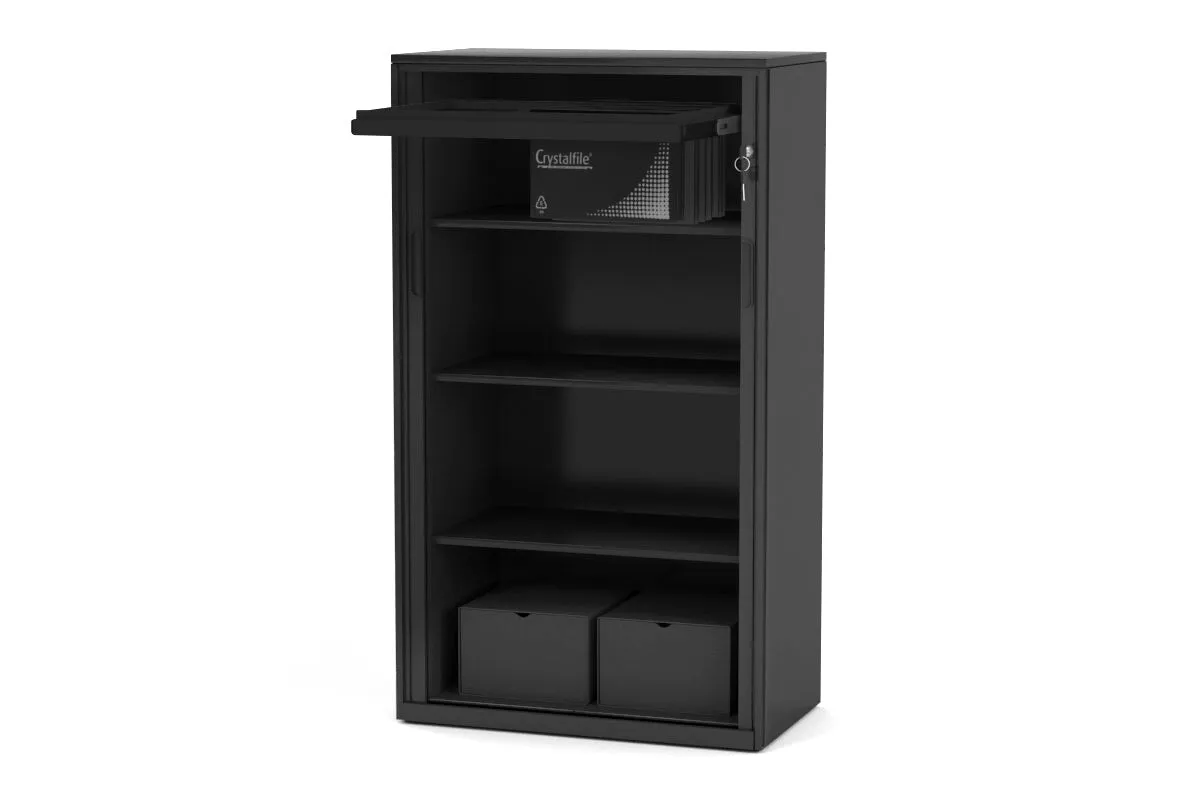Tambour Sliding Door Storage Cabinet Metal [1325H x 900W]