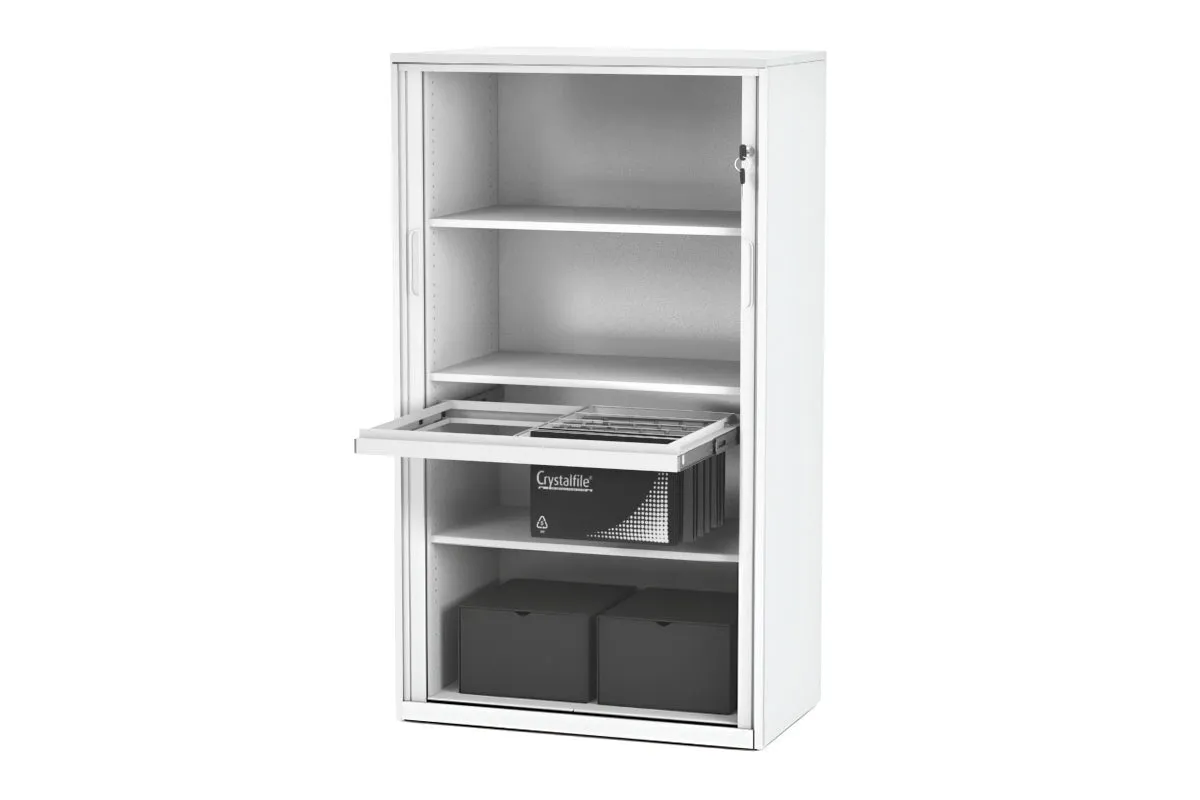 Tambour Sliding Door Storage Cabinet Metal [1325H x 900W]