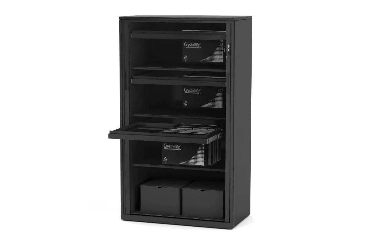 Tambour Sliding Door Storage Cabinet Metal [1325H x 900W]