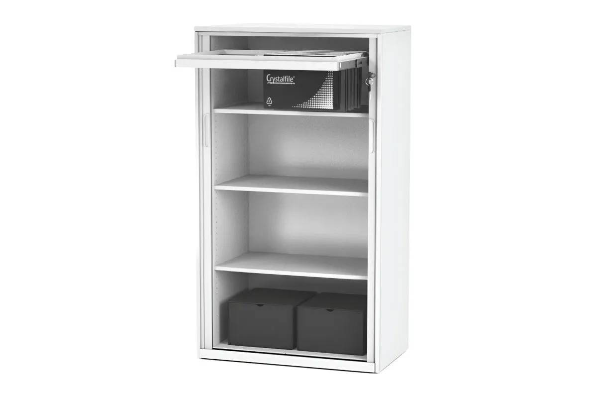 Tambour Sliding Door Storage Cabinet Metal [1325H x 900W]