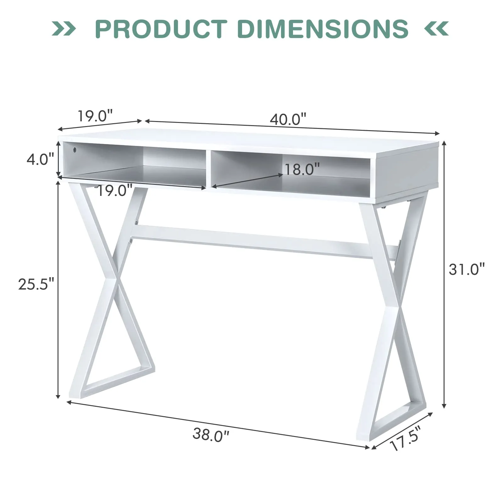 Tangkula Modern White Computer Desk with Storage Space