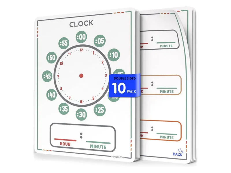 Telling Time Teaching Clock for Kids 9"x12" (10 pc)