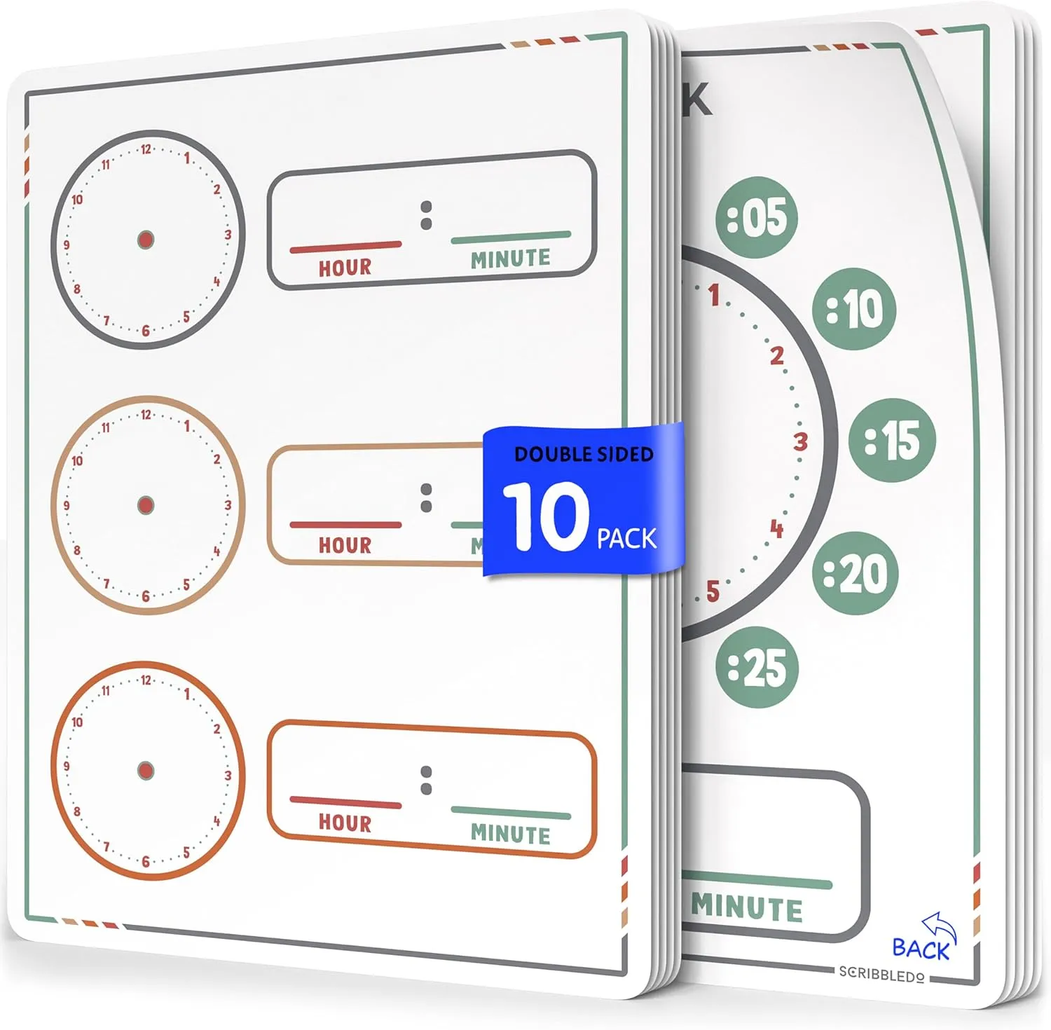 Telling Time Teaching Clock for Kids 9"x12" (10 pc)