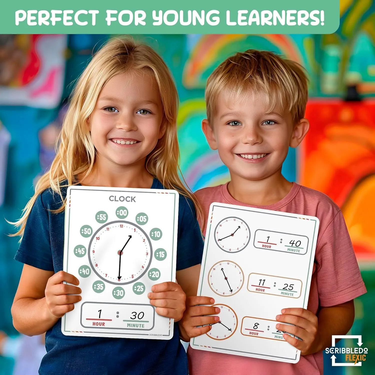 Telling Time Teaching Clock for Kids 9"x12" (10 pc)