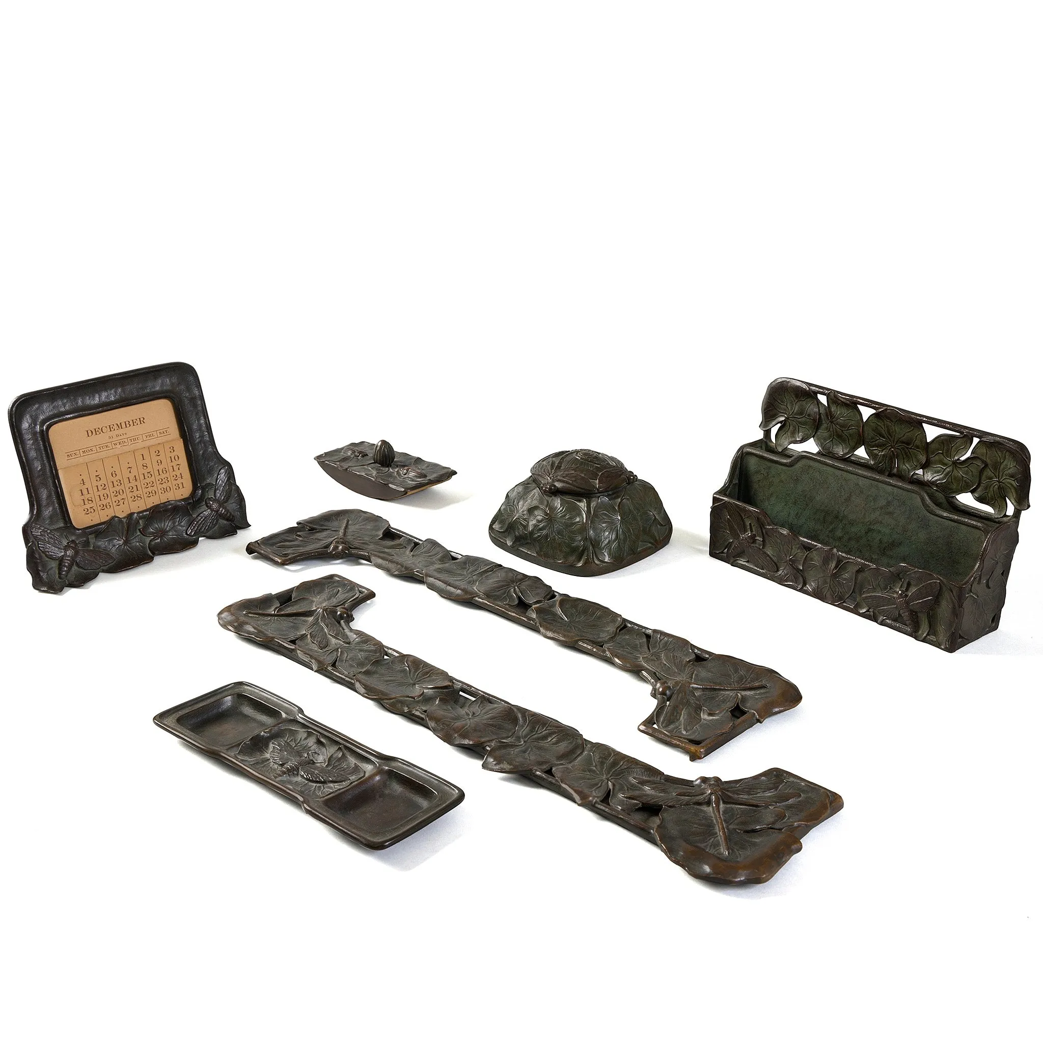 Tiffany Studios New York 7-Piece "Pond Lily" Desk Set