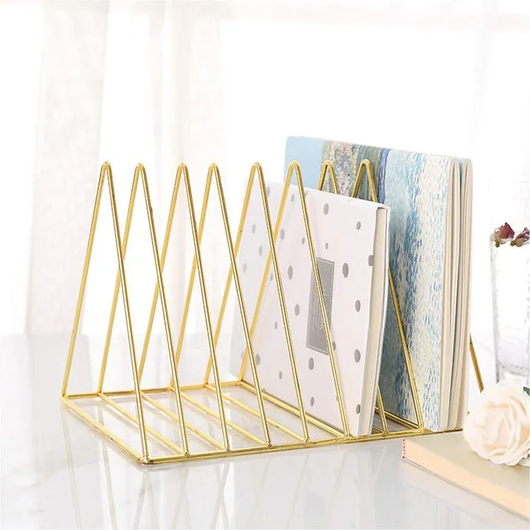 Triangle Magazine Holder | Gold