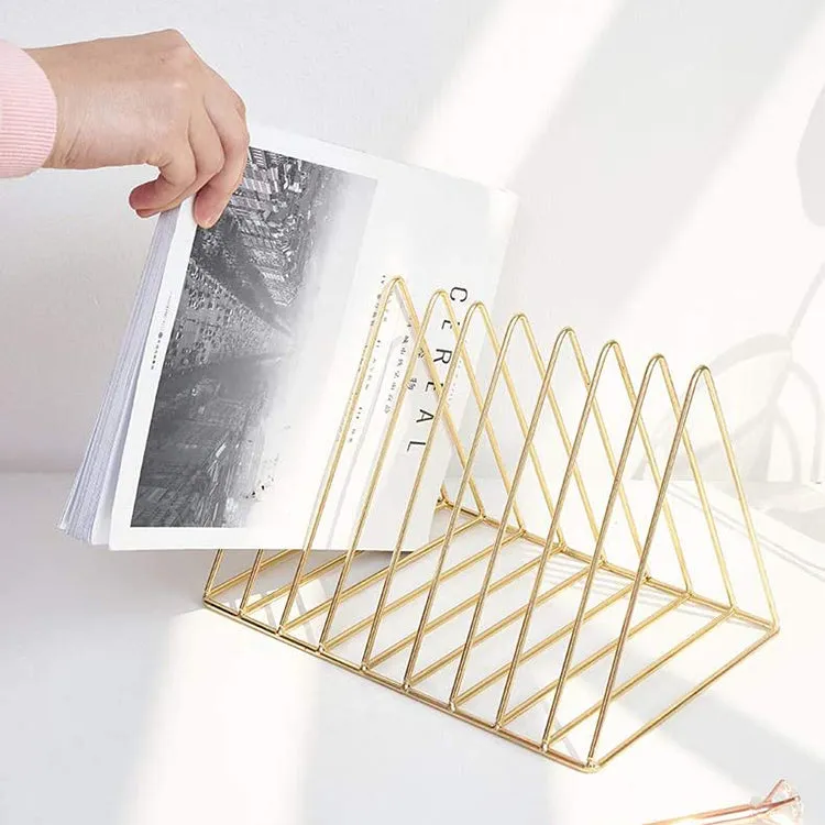 Triangle Magazine Holder | Gold