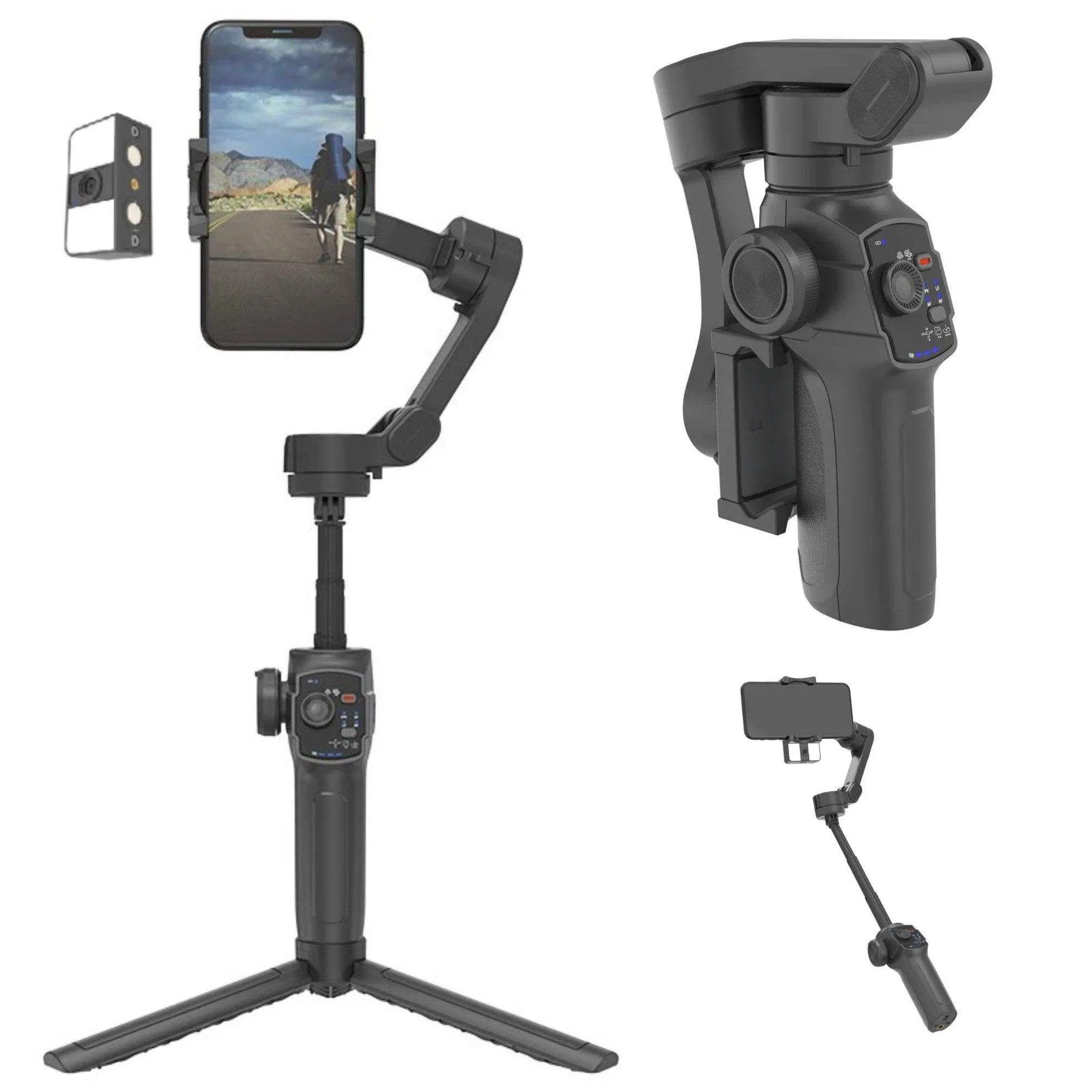 TUTT L9   AI Module | 3 Axis Pro Handheld Anti-shake Smartphone Selfie Stick Phone Gimbal Stabilizer with Extendable Rod, Light Tripod and AI Auto Face Tracking Module Vlog YouTube