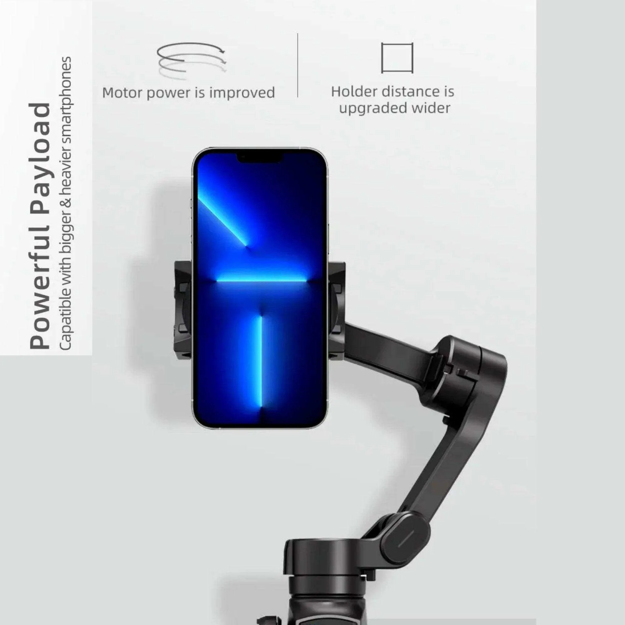 TUTT L9   AI Module | 3 Axis Pro Handheld Anti-shake Smartphone Selfie Stick Phone Gimbal Stabilizer with Extendable Rod, Light Tripod and AI Auto Face Tracking Module Vlog YouTube