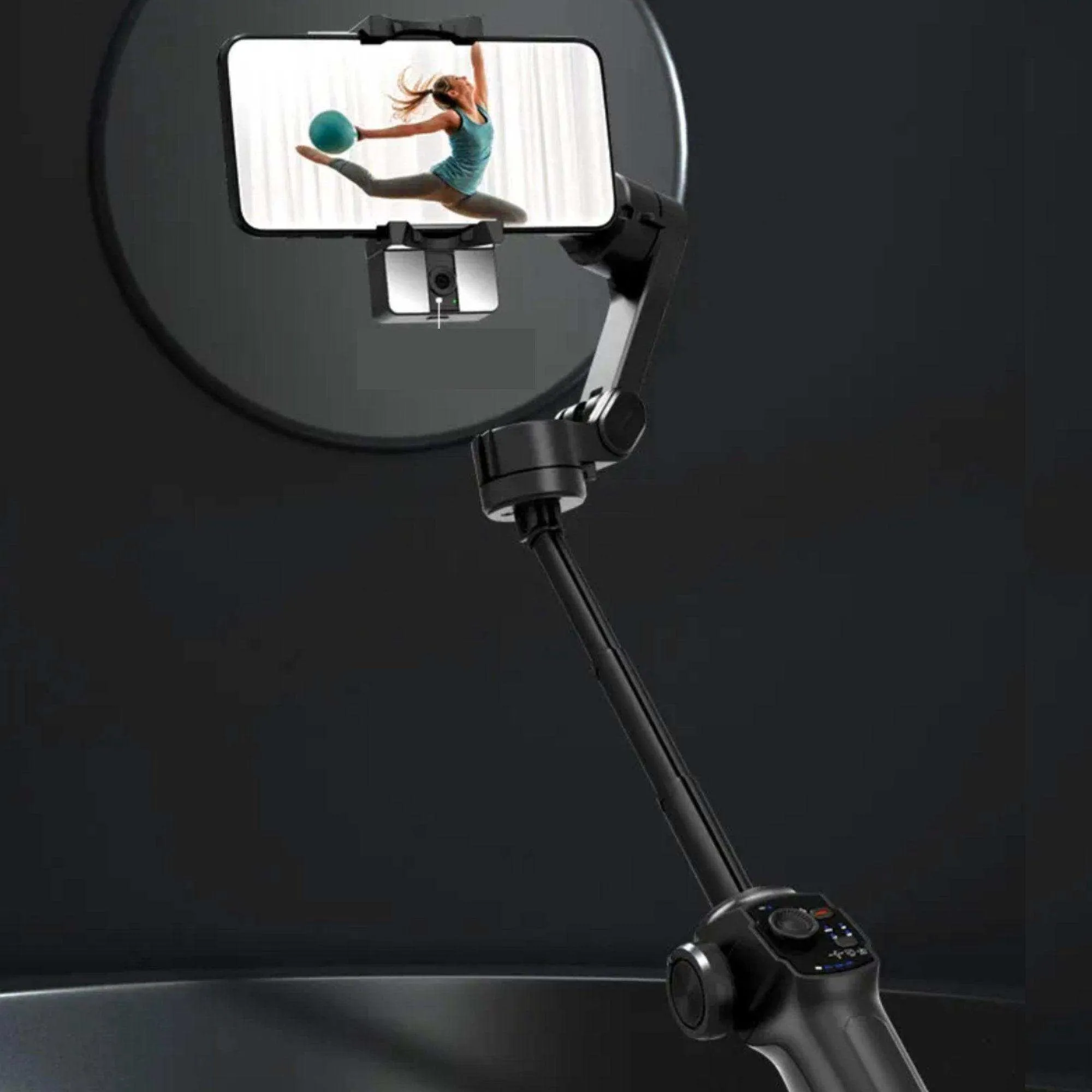 TUTT L9   AI Module | 3 Axis Pro Handheld Anti-shake Smartphone Selfie Stick Phone Gimbal Stabilizer with Extendable Rod, Light Tripod and AI Auto Face Tracking Module Vlog YouTube