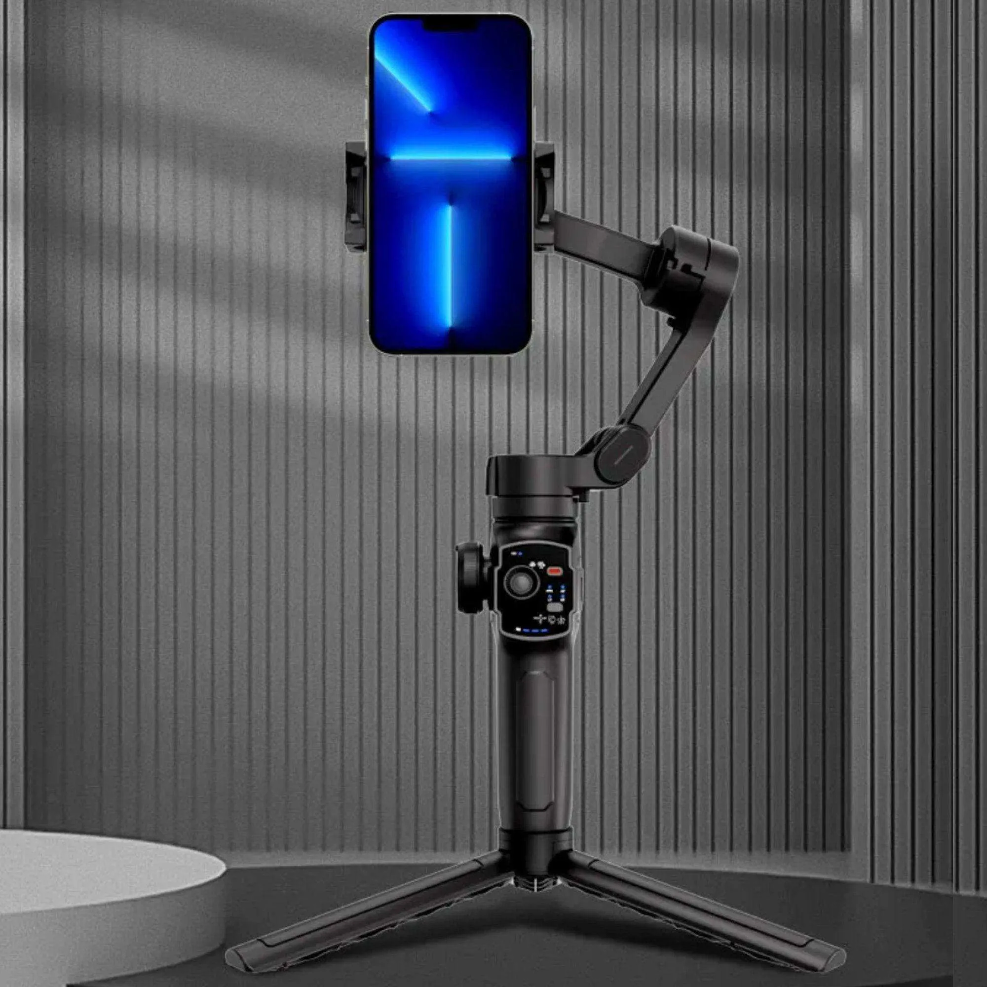 TUTT L9   AI Module | 3 Axis Pro Handheld Anti-shake Smartphone Selfie Stick Phone Gimbal Stabilizer with Extendable Rod, Light Tripod and AI Auto Face Tracking Module Vlog YouTube