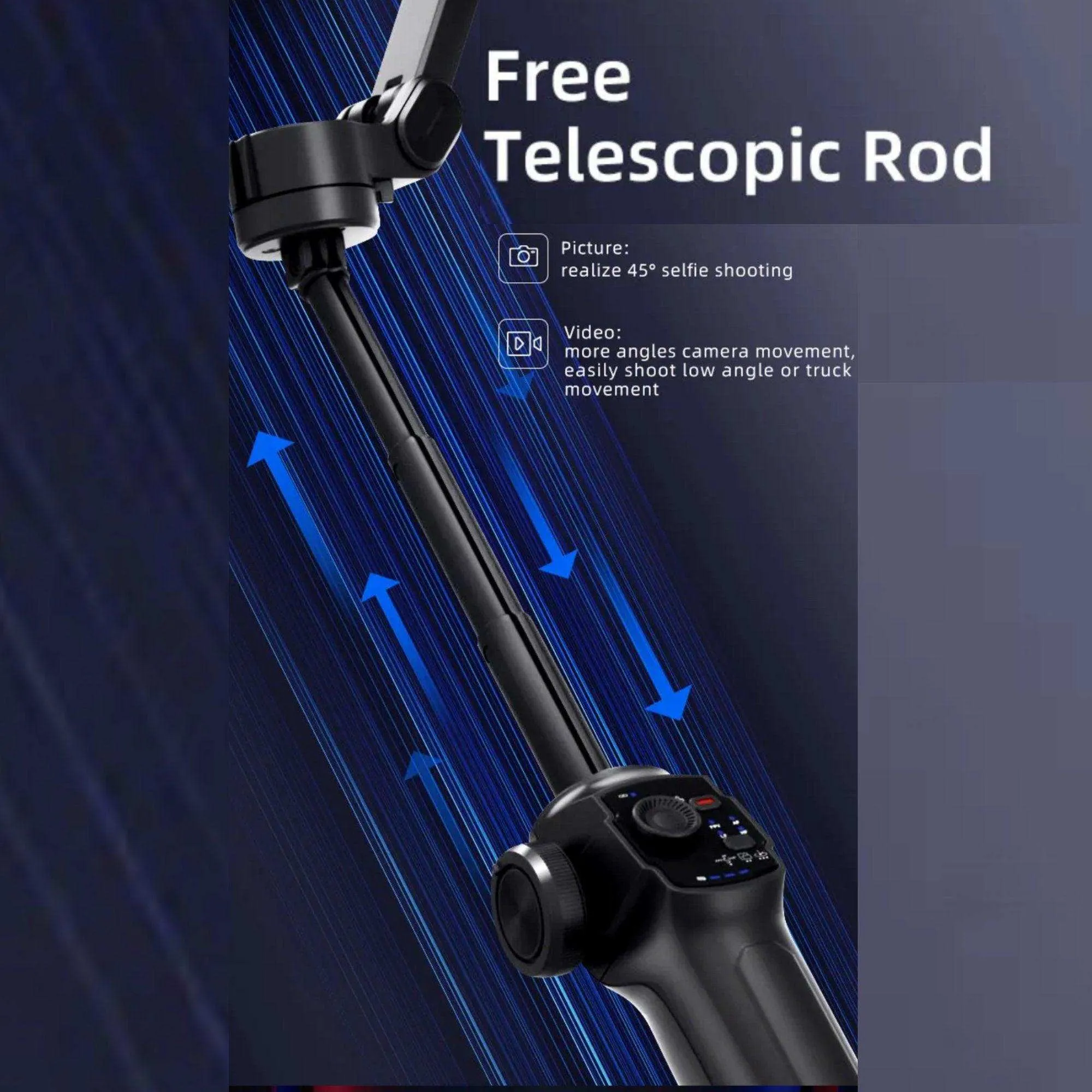 TUTT L9   AI Module | 3 Axis Pro Handheld Anti-shake Smartphone Selfie Stick Phone Gimbal Stabilizer with Extendable Rod, Light Tripod and AI Auto Face Tracking Module Vlog YouTube