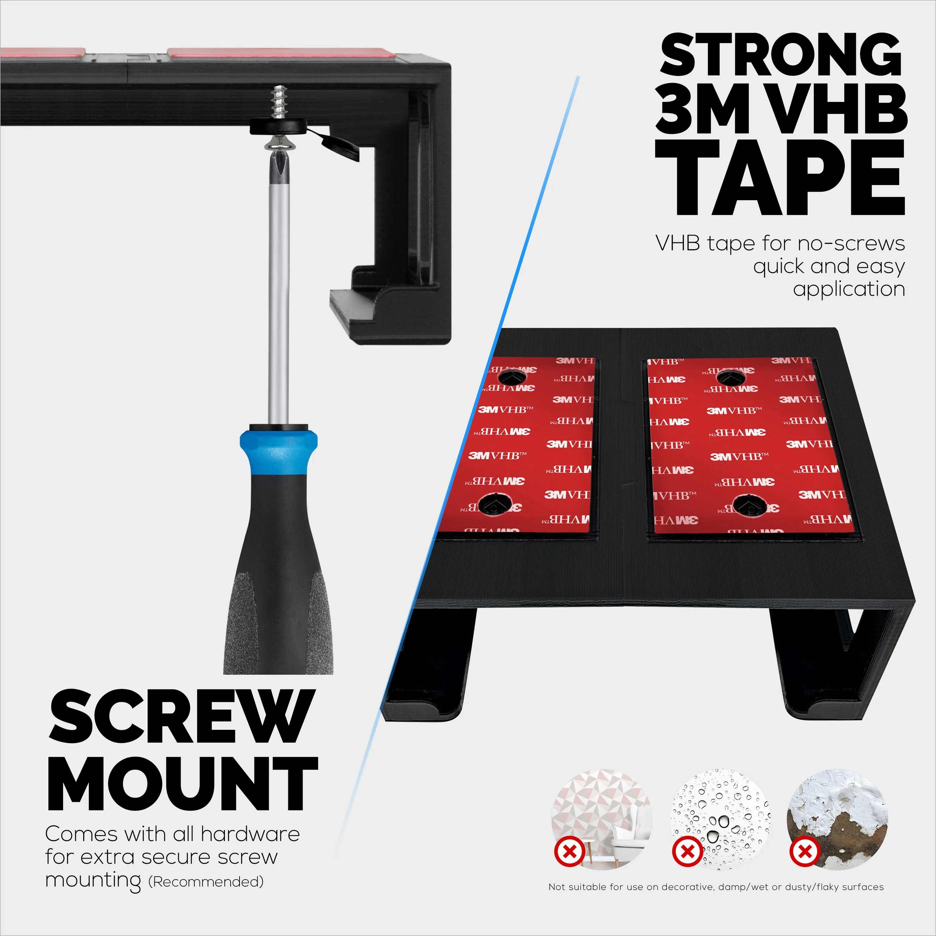 Under Desk Mounting Bracket Compatible with Caldigit TS4 Thunderbolt Station 4 - Space Saving Dock, Easy to Install, Adhesive & Screw-In, Reduce Clutter, Free Desktop Space