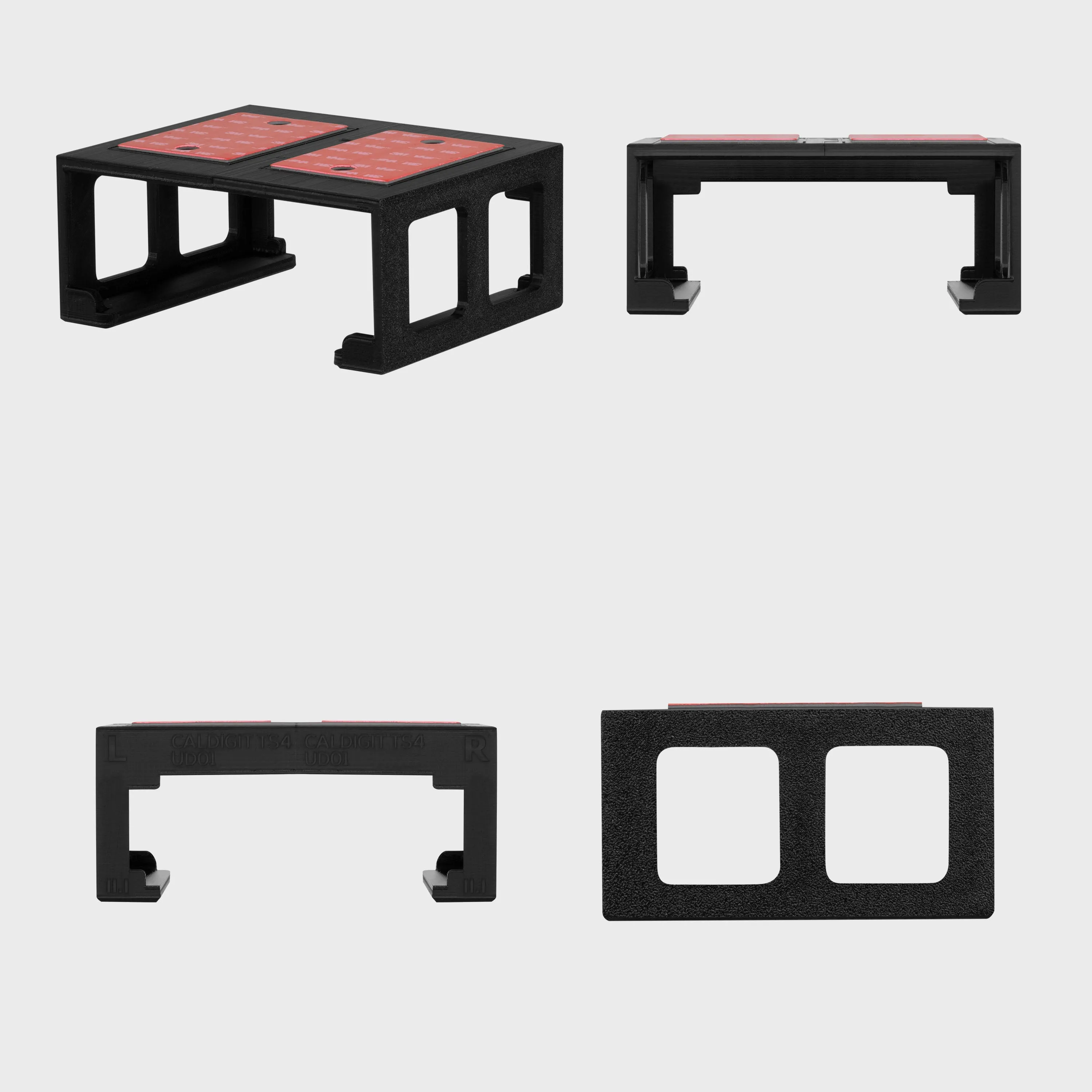 Under Desk Mounting Bracket Compatible with Caldigit TS4 Thunderbolt Station 4 - Space Saving Dock, Easy to Install, Adhesive & Screw-In, Reduce Clutter, Free Desktop Space